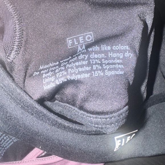 Fleo Black and Mauve Drew Halter Sports Bras - Picture 3 of 4